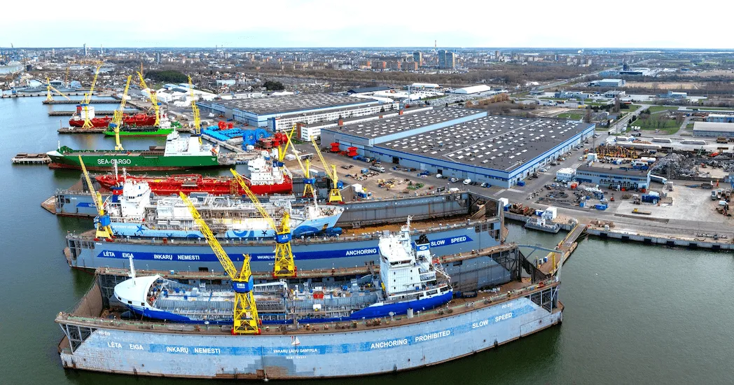 aerial view of western shipyard