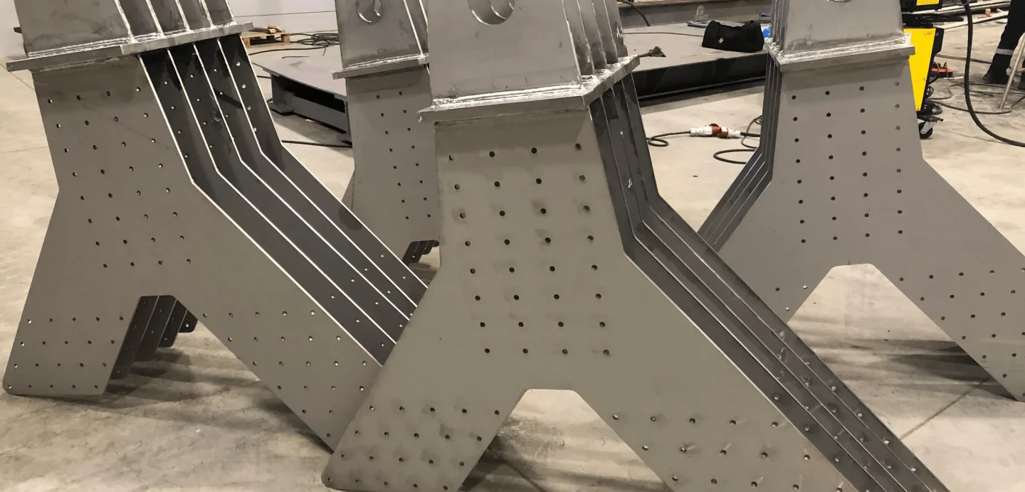 custom metal built industrial bridge components