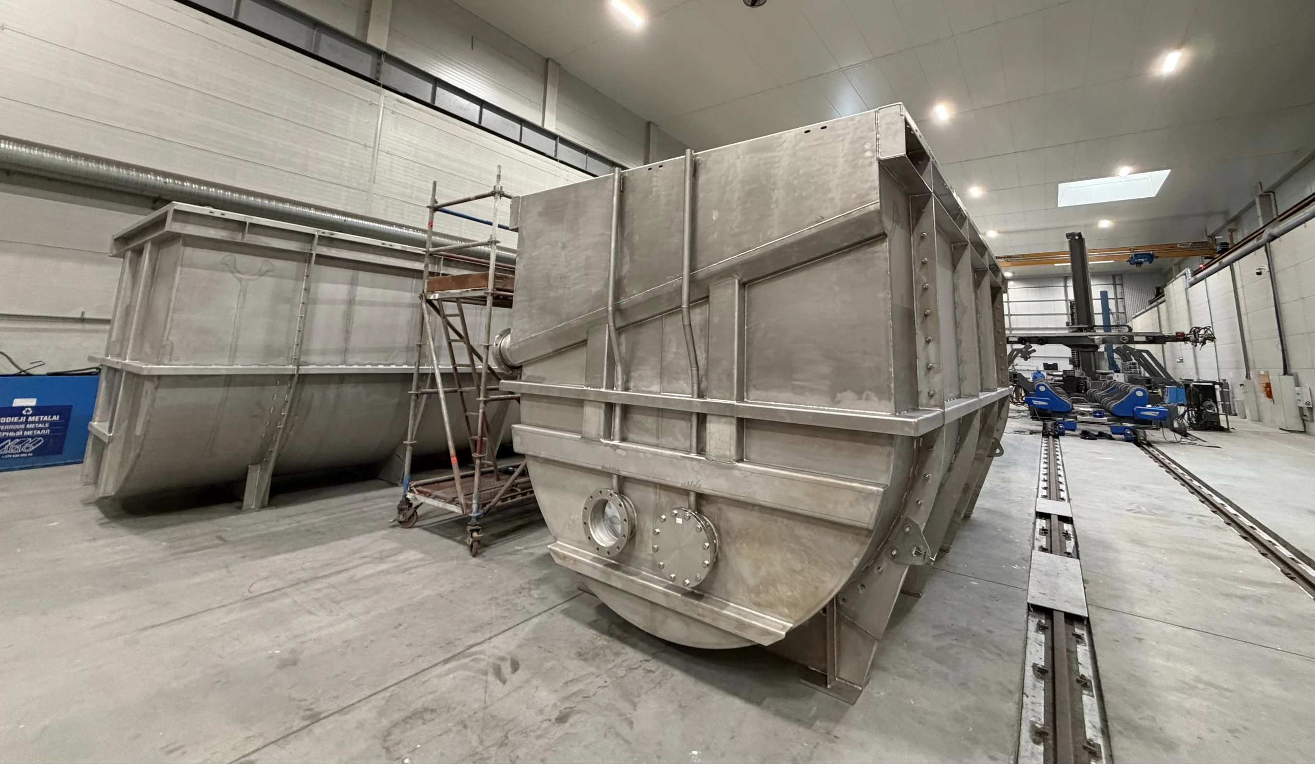 Stainless steel flotation tanks manufactured for a mineral processing and concentrator plant